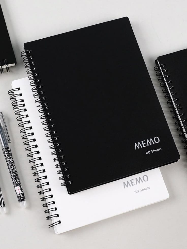 Black plain notebook