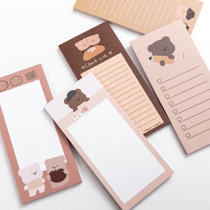 Kawaii bear sticky notes 