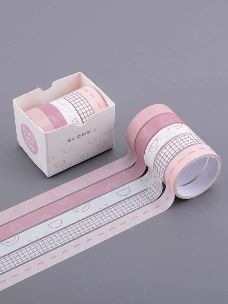 Pink 5 pcs washi tape 